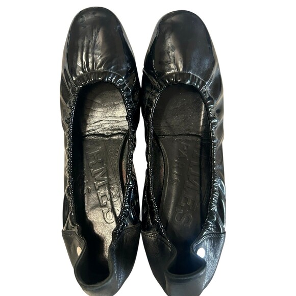 Hermes Carina Patent Leather Black Ballet Flat Luxury Slip Shoes EU 35 /US 5-5.5 - Picture 5 of 12